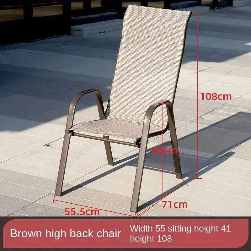 2pcs High Back Garden Chairs Nordic Waterproof Comfortable Dining Garden Chairs Back Italian Style Mueble Jardin Furniture