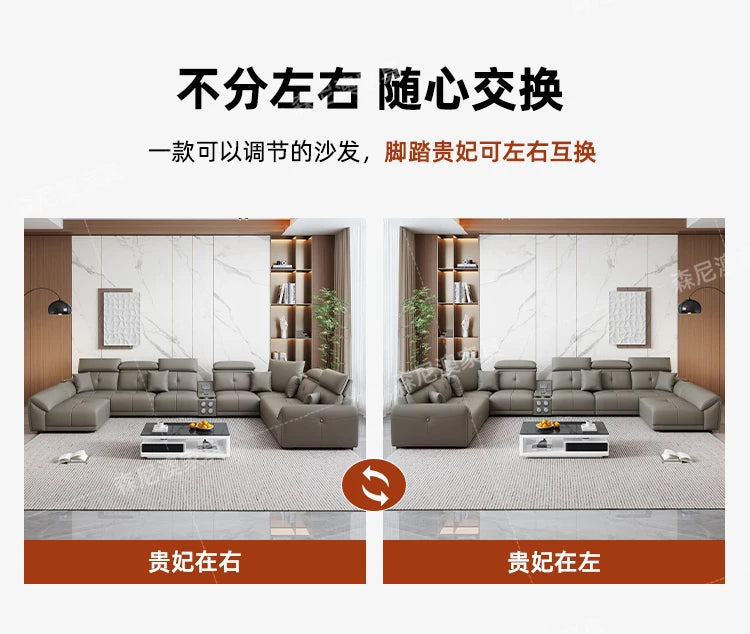 Modern Minimalist Sofa Leather Recliner Corner Living Room Sofa Relaxing Comfortable Muebles Para Habitacion Home Accessories