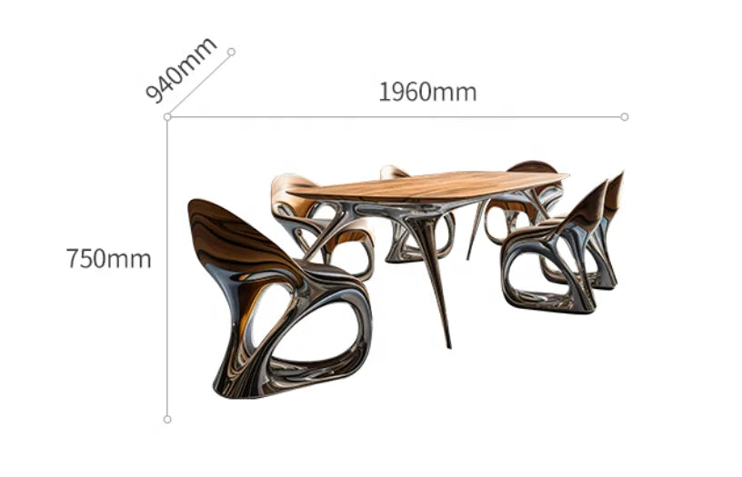 Luxury Dining Chair Set Modern Art Design with Unique Electroplating for Living Room Furniture Hotel Villa or Mall