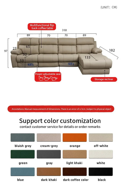Modern Italian Living Room Sofas Modular Electric Recliner Sofa Bed Multi-functional Leather Minimalist Divano Room Furniture