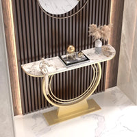 Light luxury entrance table, modern simple narrow case against the wall, aisle corridor decoration, golden end view table, entra