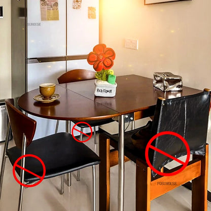 Stainless Steel Solid Wood Round Dining Tables Home Small Round Table Medieval Style Retro Folding Table for Kitchen Furniture