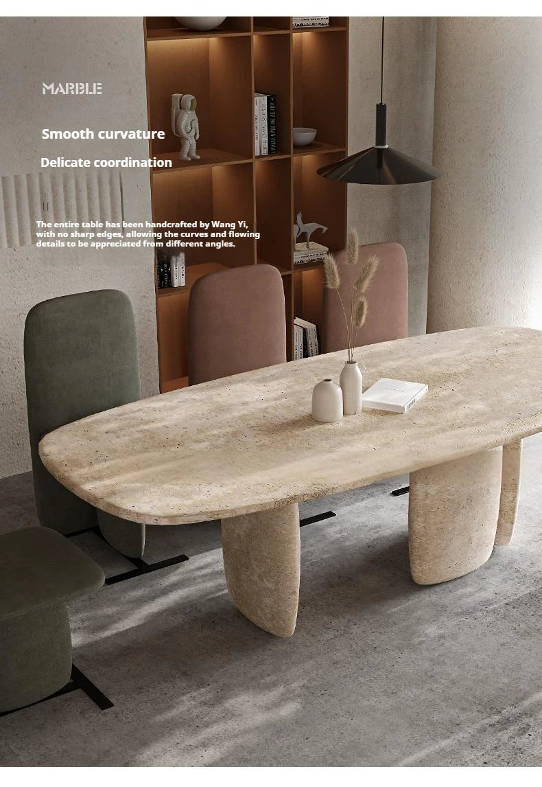 Italian Minimalist Marble Dining Table, Nordic Designer Modern Kitchen Table for Home, Customizable, Safe,, Artful Style