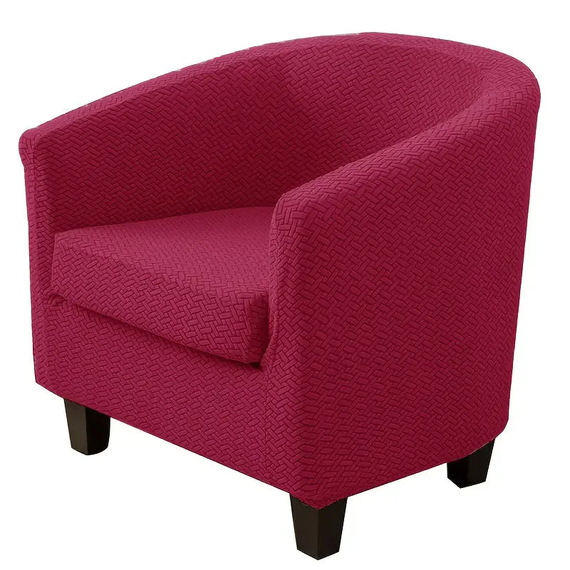 1Set T Jacquard Tub Chair Cover Anti-dirty Stretch Armchair Slipcover Single Sofa Case with Cushion Cover Furniture Protector