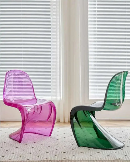 Transparent Plastic Chair Living Room Relax Backrest Waiting Cafe Chair Hotel Acrylic Design Dining Stool Nordic Furniture