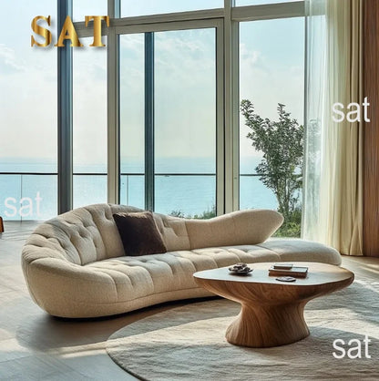 yi-Italian Luxury Convertible Two Seat Rectangular Sectional Sofa with Wooden Legs Fabric for Villa Living Room#