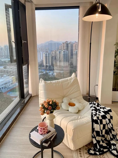 Single suede foam sofa armless floor sofa lazy sofa living room bedroom balcony lounge chair reading chair fireside chair