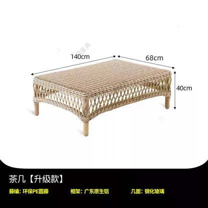 HXL outdoor sofa balcony rattan chair garden waterproof aluminum alloy outdoor terrace casual rattan sofa chair