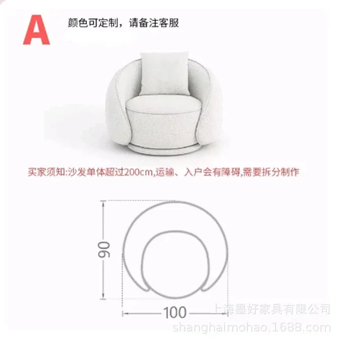 Nordic Italian wabi style living room moon technology cloth lamb wool Internet celebrity half arc light luxury