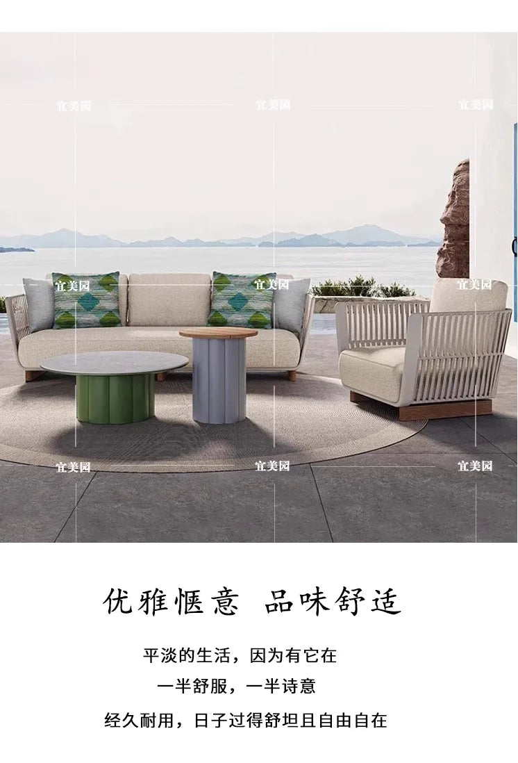 Leisure Outdoor Sofas Balcony Accent Design Courtyard Hotel Garden Sofas Floor Nordic Office Furniture Arredo Giardino Lshysf