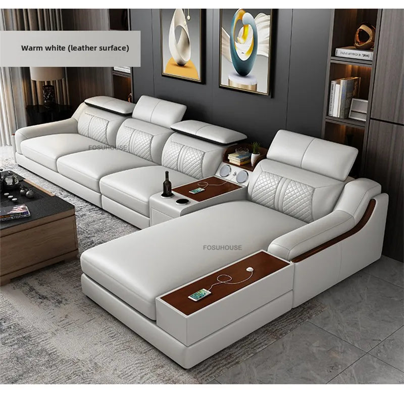Italian Light Luxury Living Room Sofas Combination Nordic Double Sofas for Living Room Home Furniture Designer Leather Back Sofa