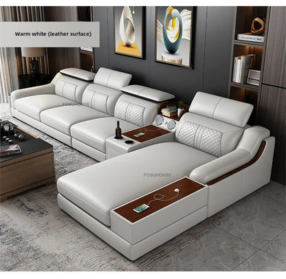 Italian Light Luxury Living Room Sofas Combination Nordic Double Sofas for Living Room Home Furniture Designer Leather Back Sofa