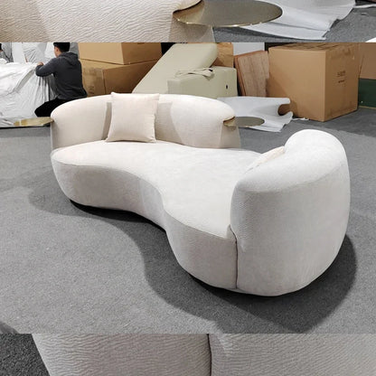 A Modern Minimalist Luxury Design Curved Couch Living Room Furniture Velvet Fabric Sofa