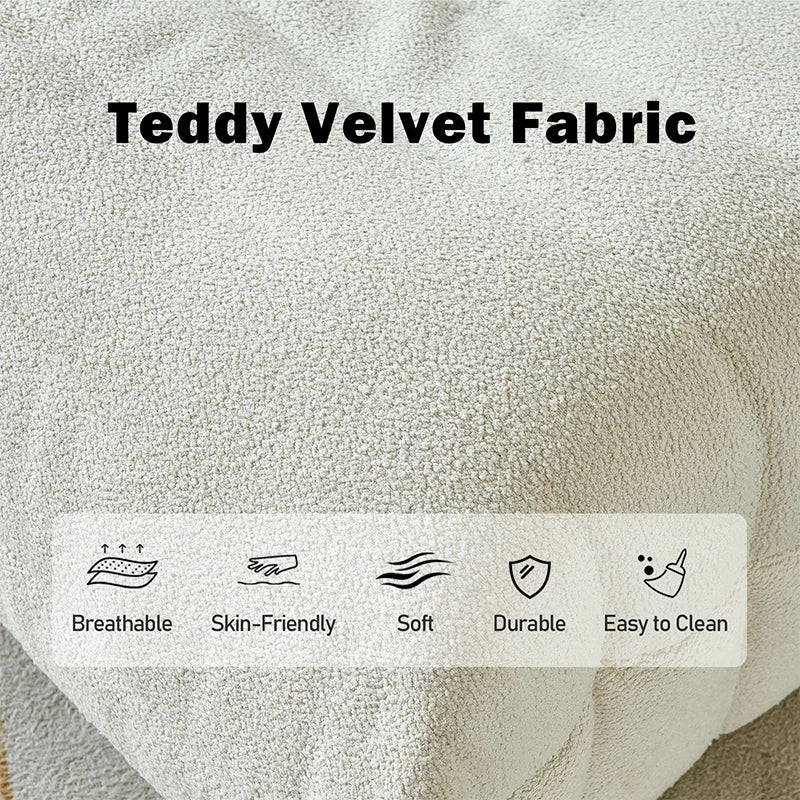 Fabric Lazy Floor Sofa, Modern Armless Floor Recliner, Living Room Bedroom Office Single Corner Chair Sofa