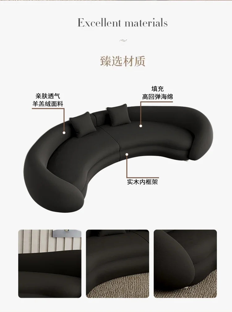 N178 G Italian light luxury semi-circular curved sofa special-shaped senior designer beauty salon hotel lobby lounge area recept