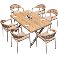 Outdoor table and chair courtyard villa leisure open-air balcony rattan chair Internet celebrity waterproof sunscreen garden