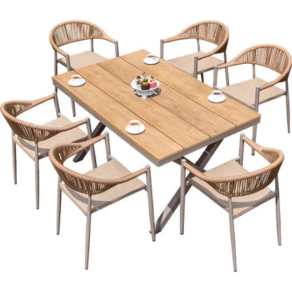 Outdoor table and chair courtyard villa leisure open-air balcony rattan chair Internet celebrity waterproof sunscreen garden