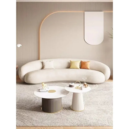 Italian minimalist sofa, curved cashew nuts, comfortable small apartment light luxury