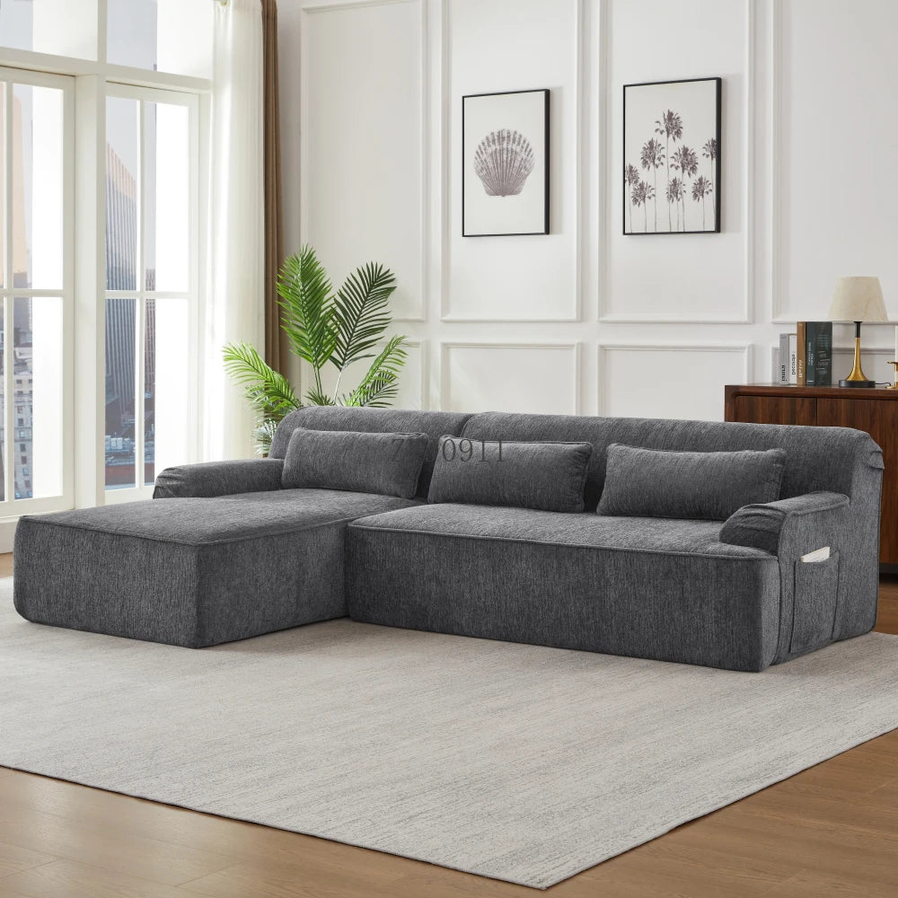L-shaped luxury cross-section oversized sofa, simple design, living room apartment reception comfortable sofa