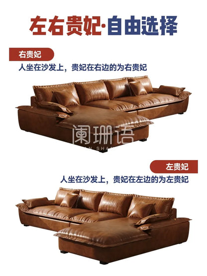 Lazy Leather Living Room Sofas Love Seat Nordic Minimalist Sectional Sofas Modern Relaxing Filling Sillon Cama Home Furniture