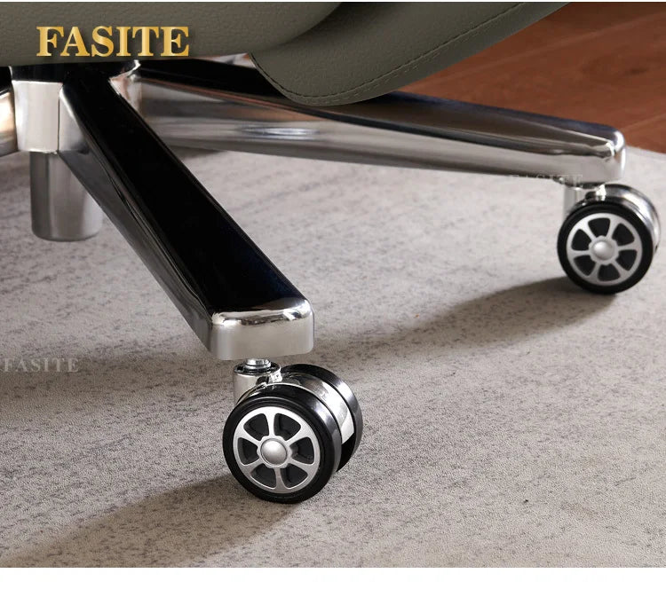 Lunch break can lie down dual-purpose leather office desk chair, light luxury sedentary and comfortable electric massage boss