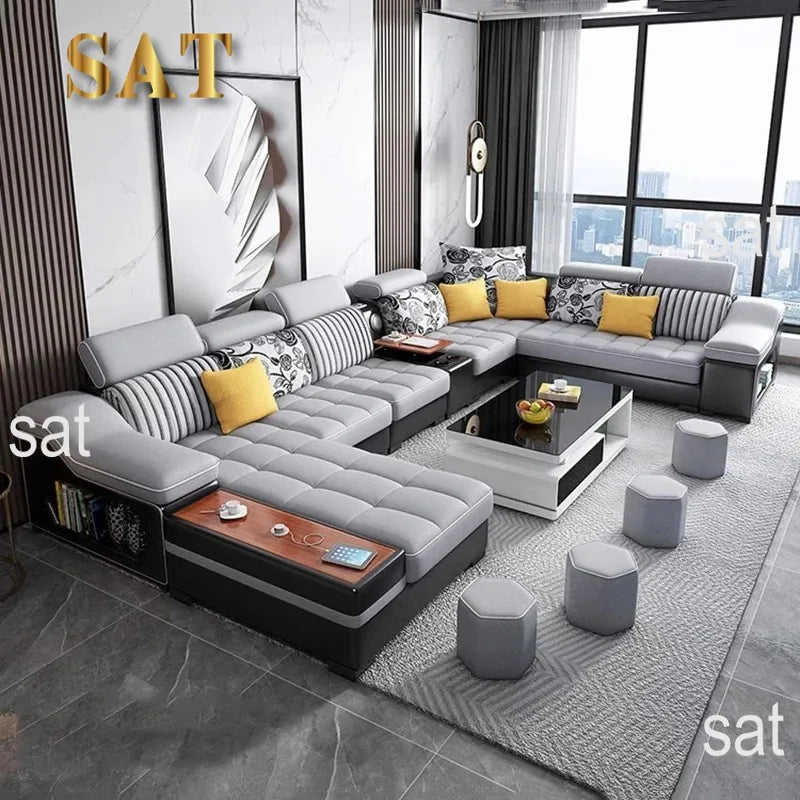 +··Creative Minimalist Living Room Sofas Lazy Nordic Leather Sofas Designer Living Room Sofas Lounge Koltuk Takımı Home Furnitur