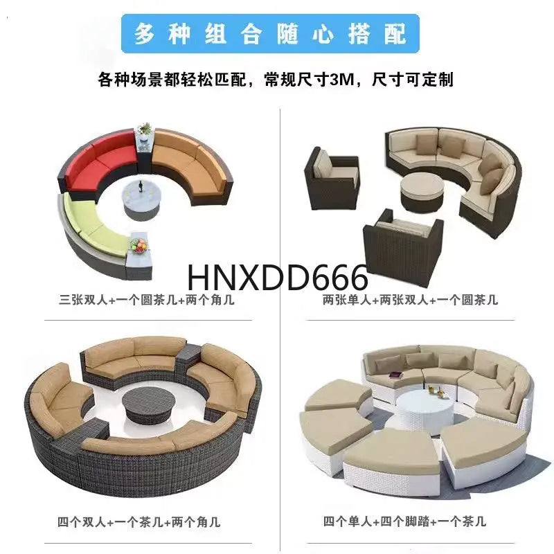 Outdoor sofa combination balcony courtyard rattan furniture