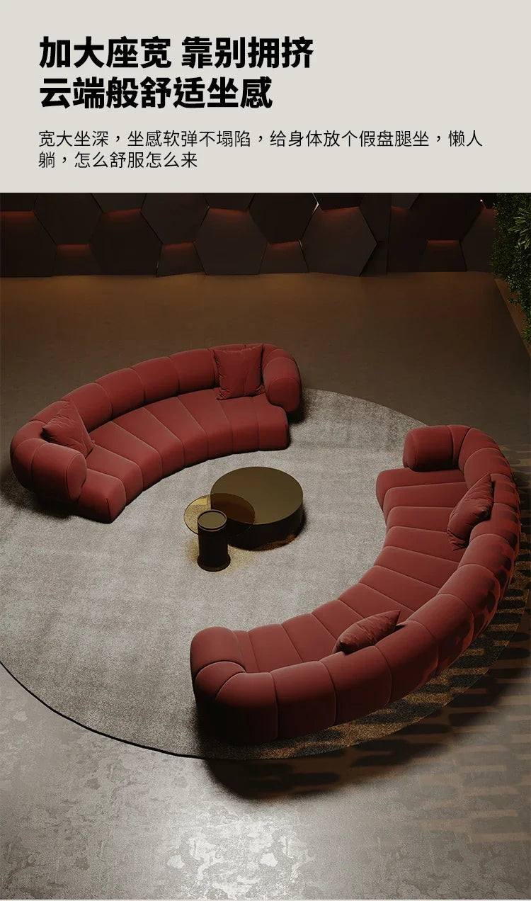 #  Nordic Semi Circular Arc Sofa Modern Designer Beauty Salon Reception Office Sofa Hotel Rest Area Office Furniture Transat