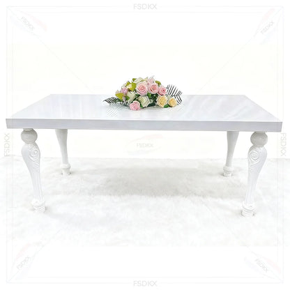 Luxury Modern Stainless Steel Metal Wedding Table with Glass Top Durable Hotel Furniture for Dining Wedding Events