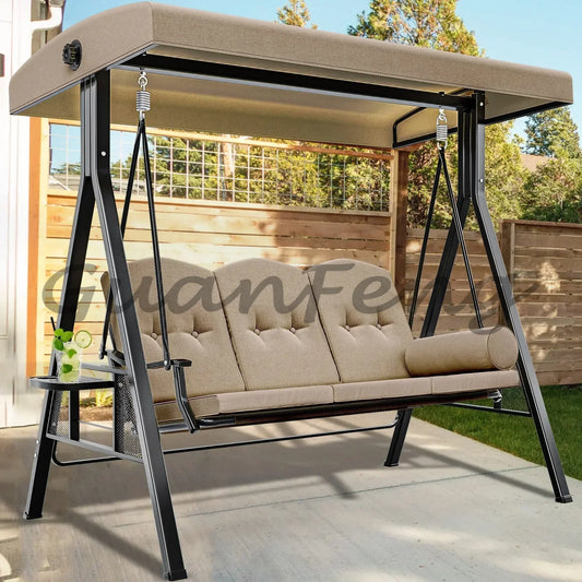 3 Seat Adult Furniture Outdoor Swing Convertible Canopy Garden Swing Chair Patio Swings