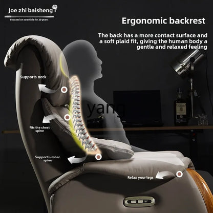 LTT electric reclining leather home comfortable swivel chair light luxury business office high-end seat chair