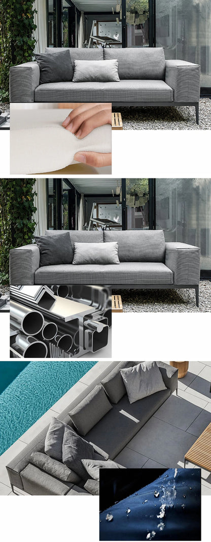Nordic Modern Hotel Terrace Leisure Sofa Set Wicker Outdoor Garden Furniture Aluminum Frame Outdoor Use