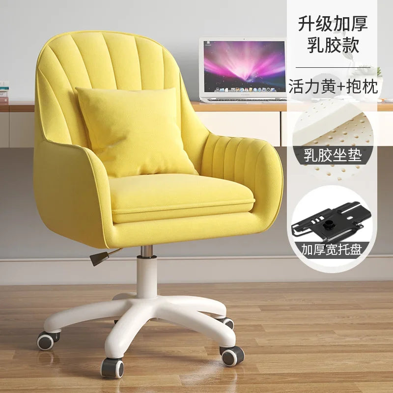 Fabric Office Chairs Family Comfortable Sedentary Armchair Lovely Bedroom Computer Chair Dormitory Swivel Chair Home Furniture