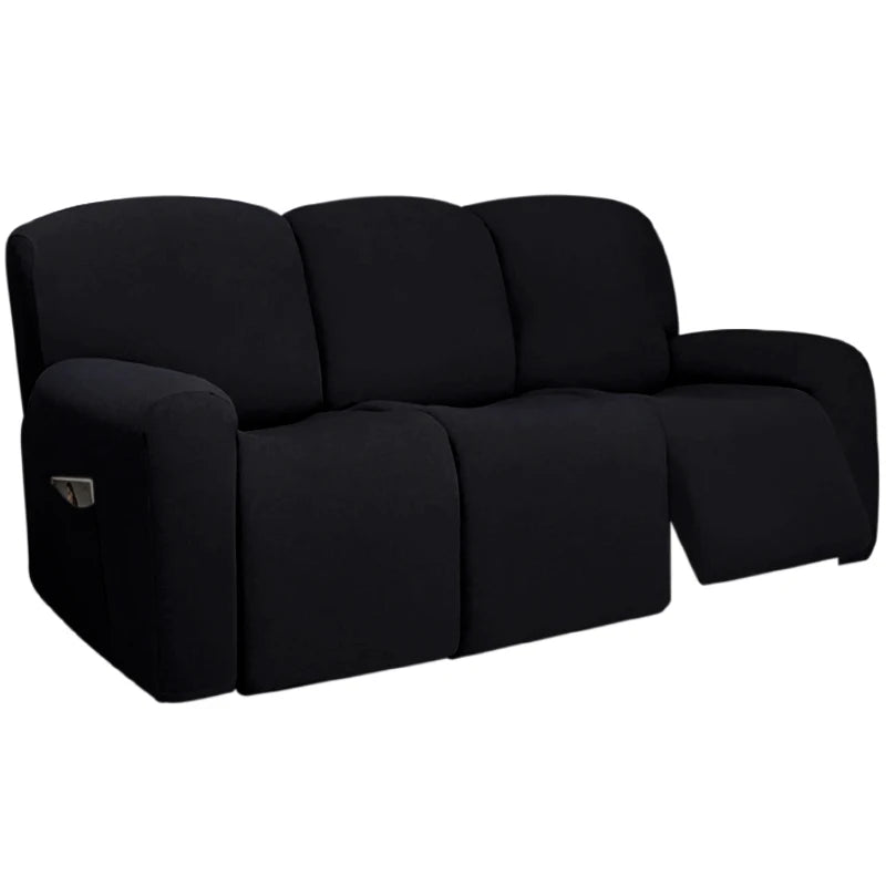 3 Seat Stretch Sectional Recliner Sofa Slipcover With Elastic Bottom Soft Washable Furniture Pet Protector Couch Cover