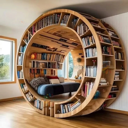 Bibliothèque Unique avec coin de lecture, pour salon familial, chambre à coucher, bibliothèque, programme universitaire préscolaire