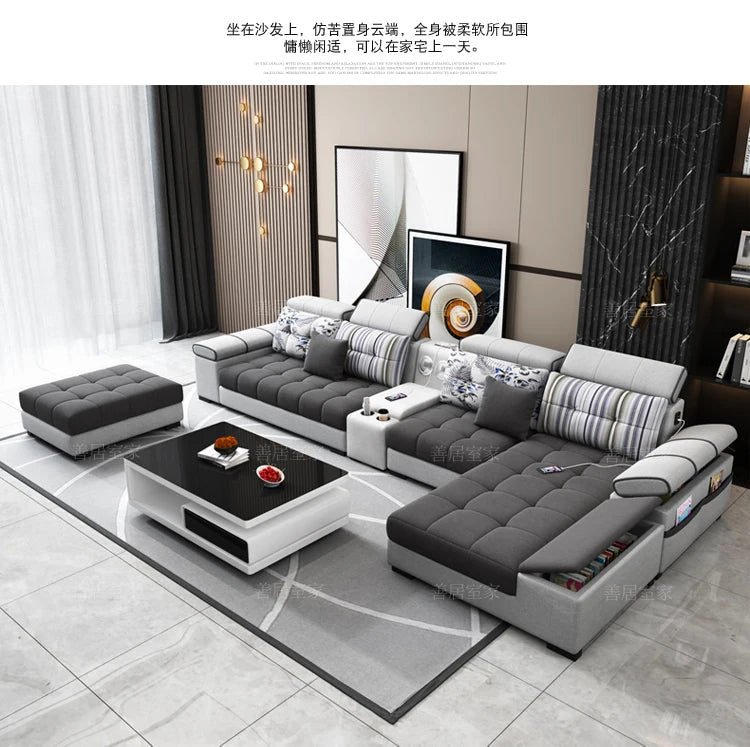 Sectional Living Room Sofas Lazy Lounge Designer Relax Sofa Multifunction Reclining Canape Salon De Luxe House Accessories