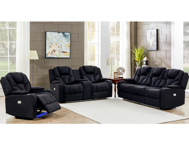 Minimalist Multi-Function LED Light Power Recliner Sofa Modern Home Furniture Electric Recliner Sofa Power Sofa Recliner