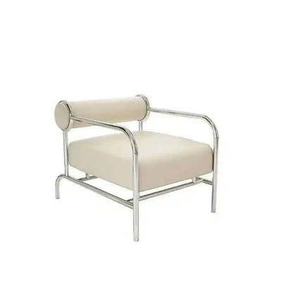 Nordic Fabric Living Room Chairs Stainless Steel Single Sofa Recliner European Living Room Furniture Home Leisure Back Armchair