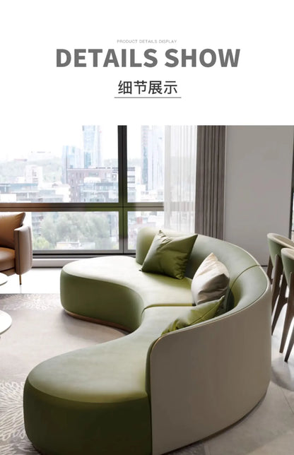 Light Luxury Leather Sofa Curved Sofa Modern Leisure Large Sofa