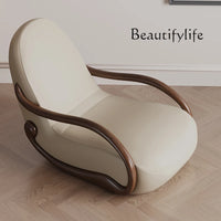 Design rocking chair new Chinese leisure chair walnut armrest living room balcony lazy recliner Italian minimalist