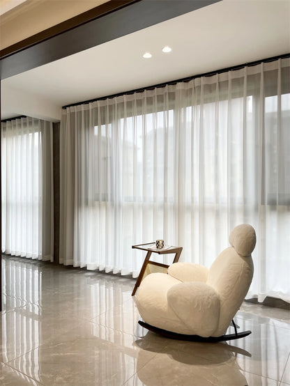 Big white Internet celebrity rocking chair lazy sofa single rocking cream living room lazy chair simple balcony bedroom