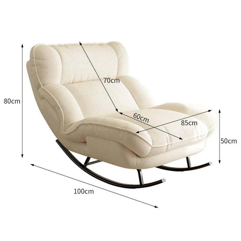 Living Room Luxury Reclining Lounge Chair Adjustable Backrest Rocking Sofa Chair Modern Home Cozy Relaxing Chair with Steel Base