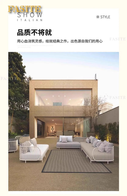 Outdoor sofa combination outdoor courtyard open-air villa living room hotel famous club rattan sofa