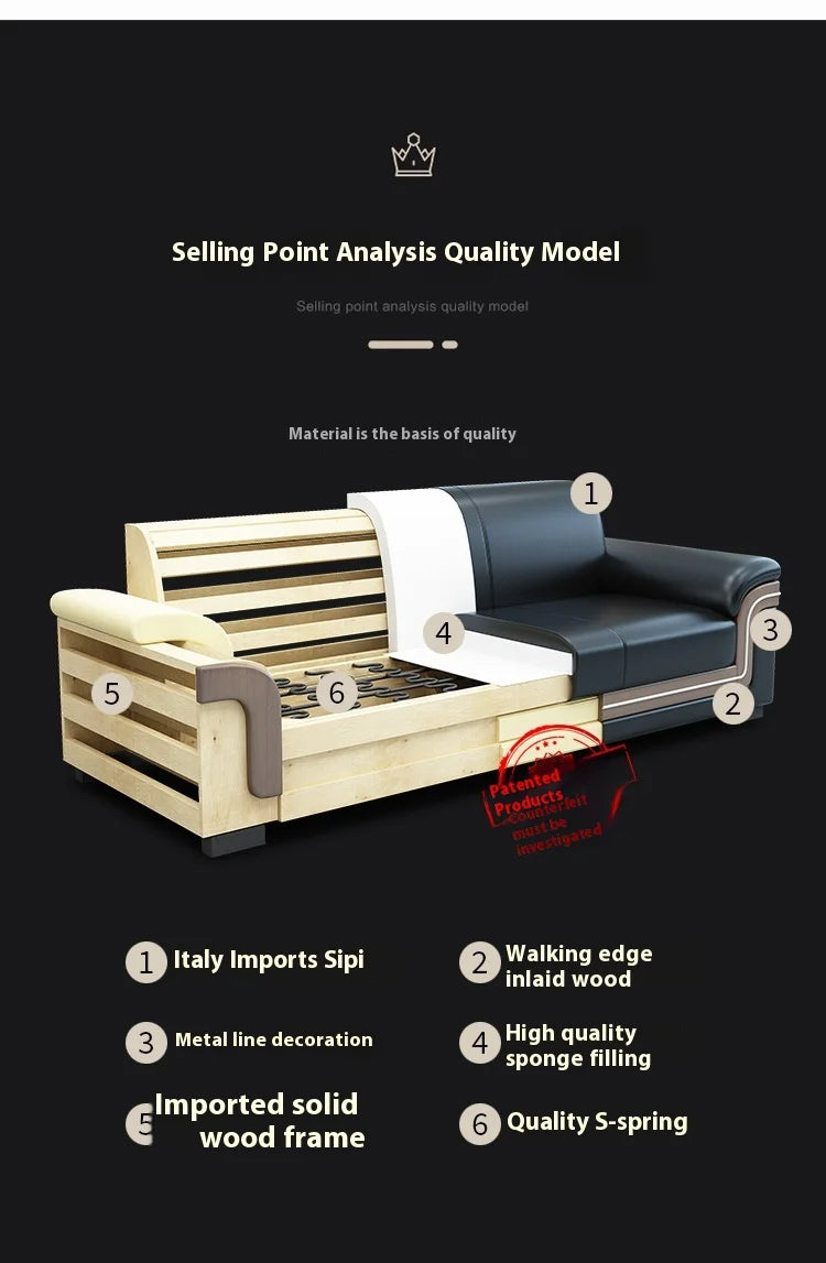 Simple Business Office Sofa Set Coffee Table Modern Luxury Reception Furniture for Three-Person Meetings Meeting Room Furniture