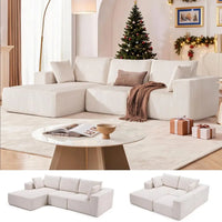 Modular Sectional Sofa, Cloud Couch with Deep Seat, Modern L-Shape Sofa with Chaise, Upholstered Couches for Living Room Bedroom