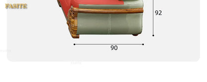 European ebony leather sofa large apartment luxury villa home living room new Chinese furniture solid wood carved fish