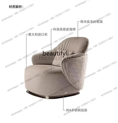 Asmt52 Italian light luxury design single sofa chair modern villa living room home fabric leisure chair