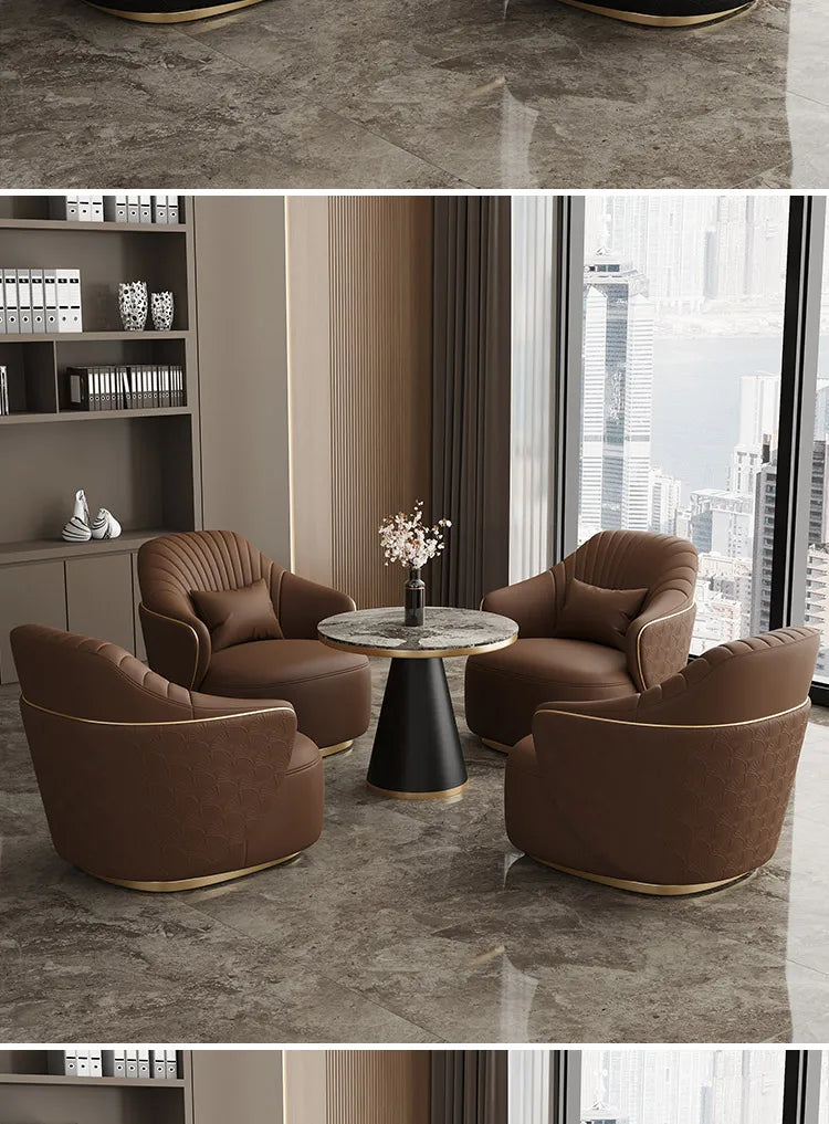 Modern light luxury single sofa chair home balcony negotiation reception table and chair combination designer office area leisur