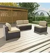 YND6-WQQkulavik 6PCs outdoor furniture set PE Wicker rattan sectional sofa patio conversation sets. navy blue