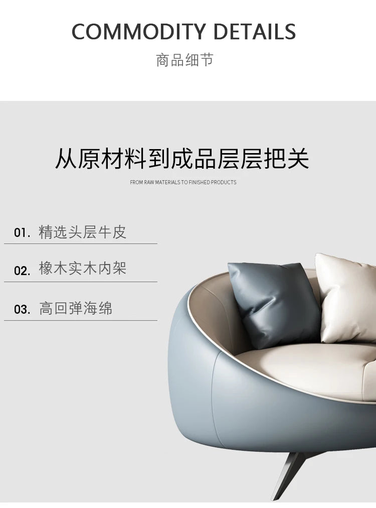 Modern curved sofa living room deck chair hotel homestay leisure beauty couch